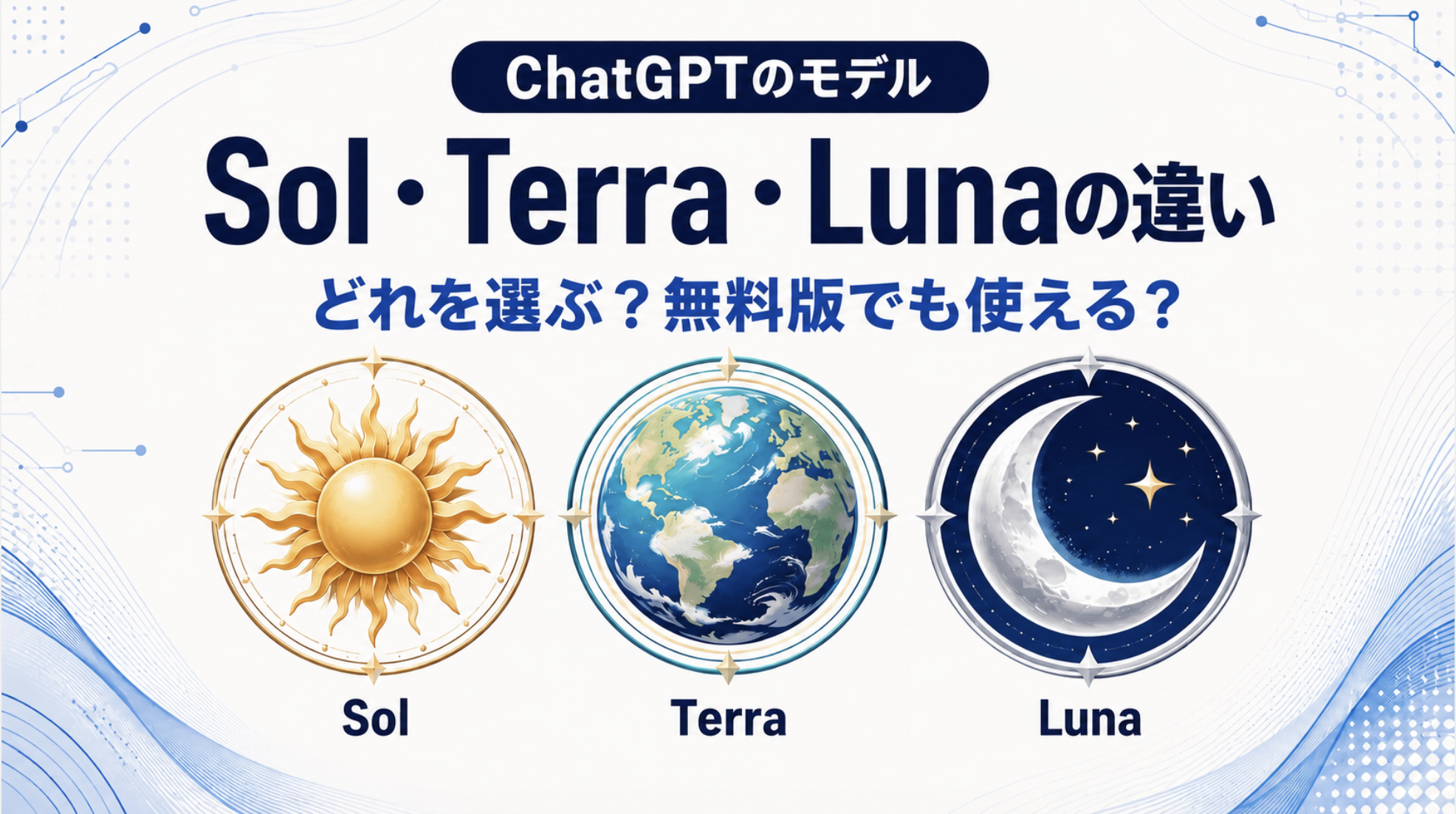 ChatGPTのSol・Terra・Lunaの違いと選び方